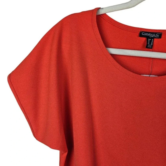 New With Tags Conrad C Collection Orange Cap Sleeve Side Tie Sheath Dress Size 8 - Picture 7 of 12